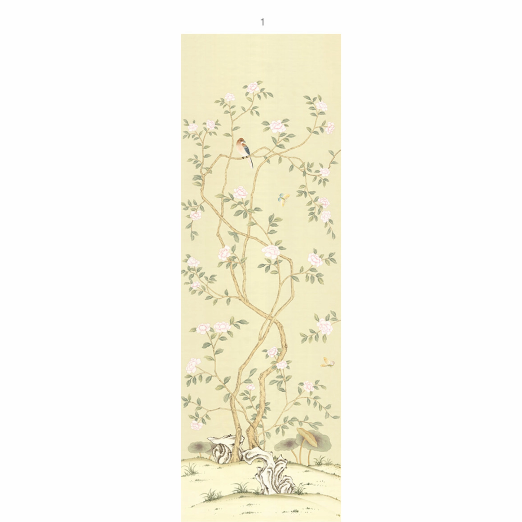 Lantilly Chinoiserie Mural Wallpaper Panels in Cream