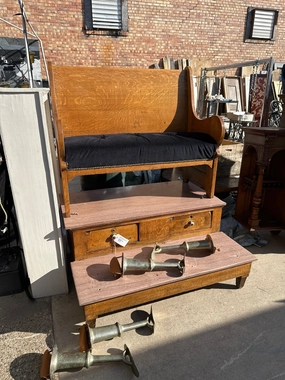 LARGE AMERICAN LATE 19TH CENTURY SHOE SHINE STAND artistic wall mural