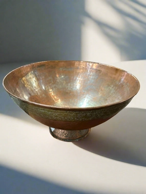 LARGE COPPER EMBOSSED BOWL artistic wall mural