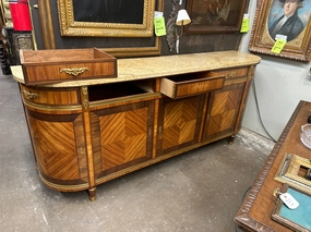 LARGE CURVED MARBLE TOP LOUIS XVI SIDEBOARD artistic wall mural