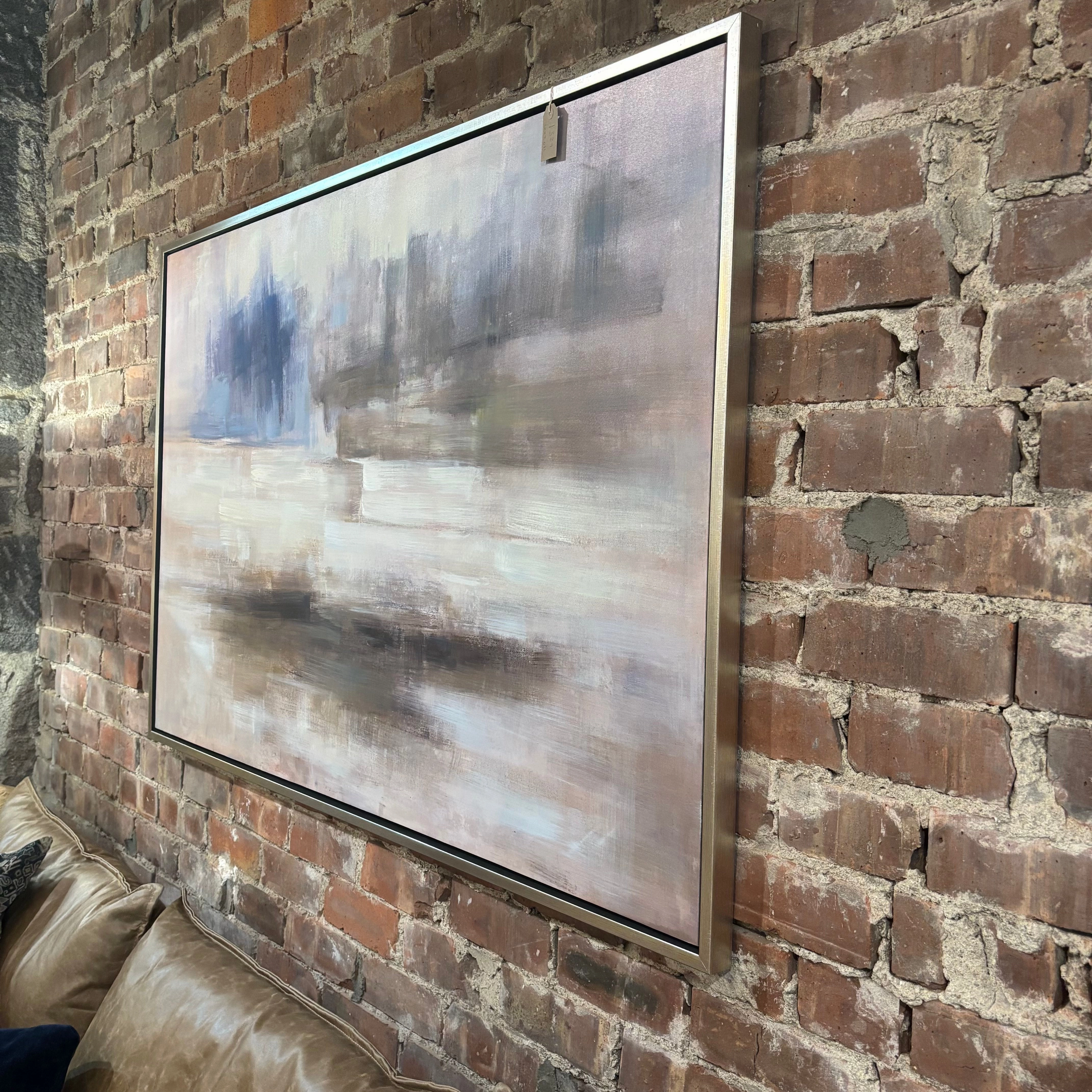 Large Framed Abstract Coastal View Picture 158cm