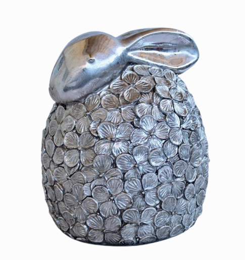 Large Silver Daisy Bunny decorative home ornament