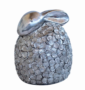 Large Silver Daisy Bunny decorative home ornament