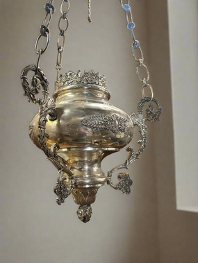 LARGE SILVER SANCTUARY LAMP artistic wall mural