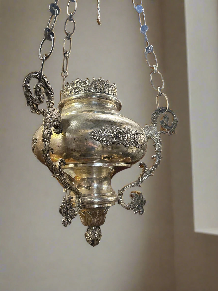 LARGE SILVER SANCTUARY LAMP artistic wall mural