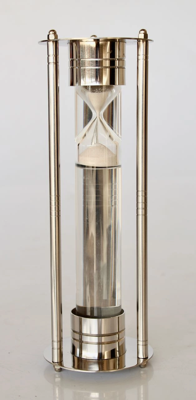 LARGE STEEL LIQUID SAND TIMER 28X10.5CM