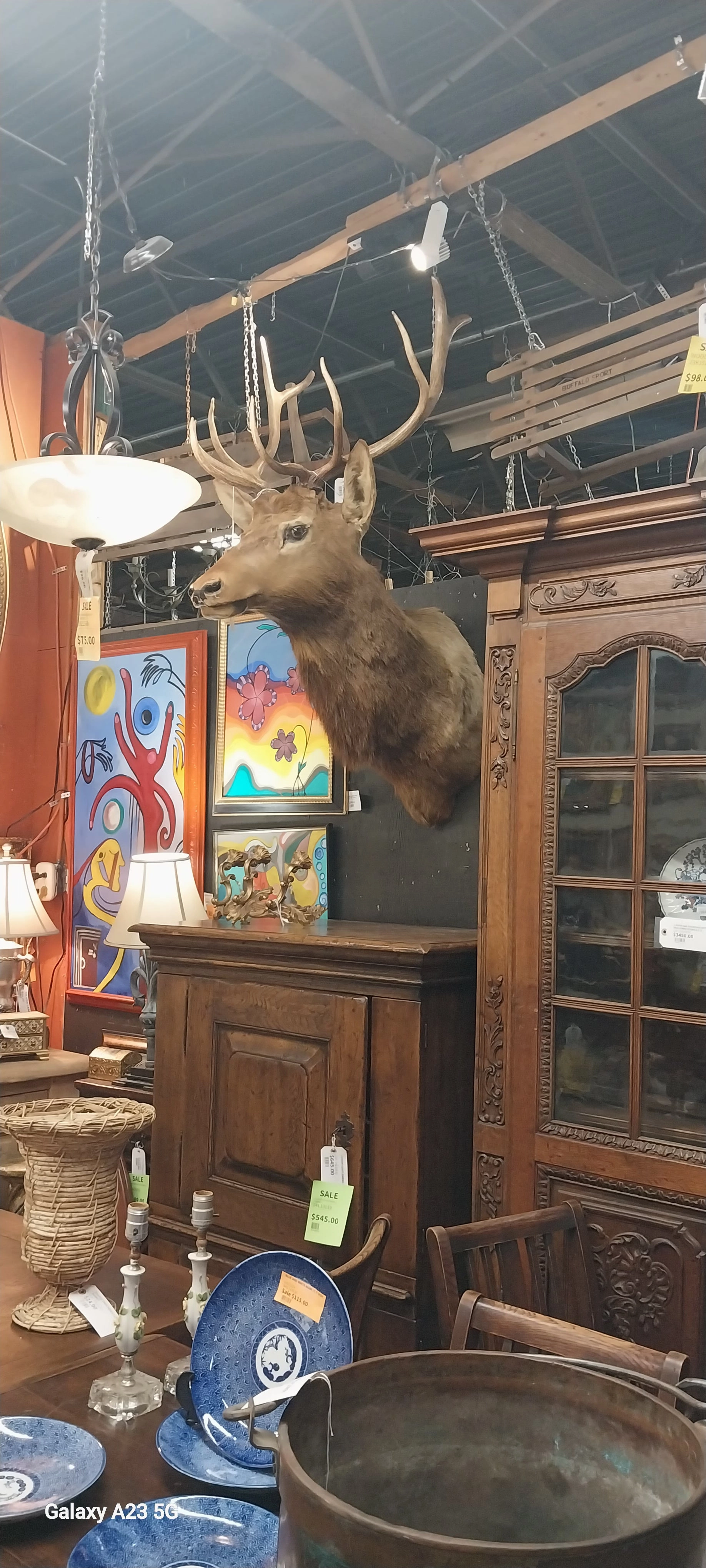LARGE TAXIDERMY ELK MOUNT