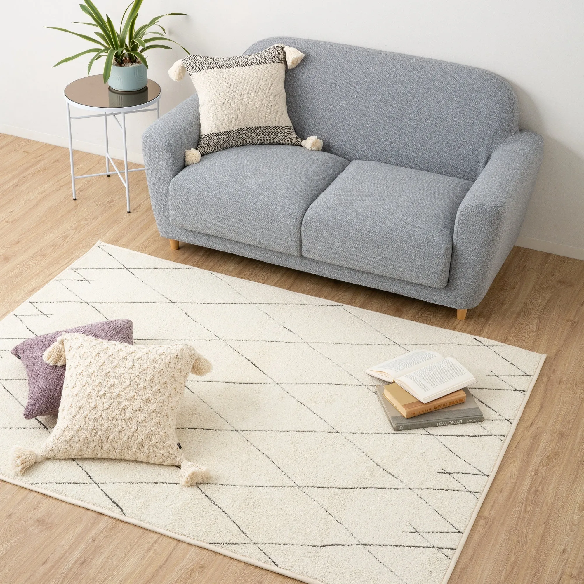 Lattice Carpet Rug Medium Ivory 1900D1400