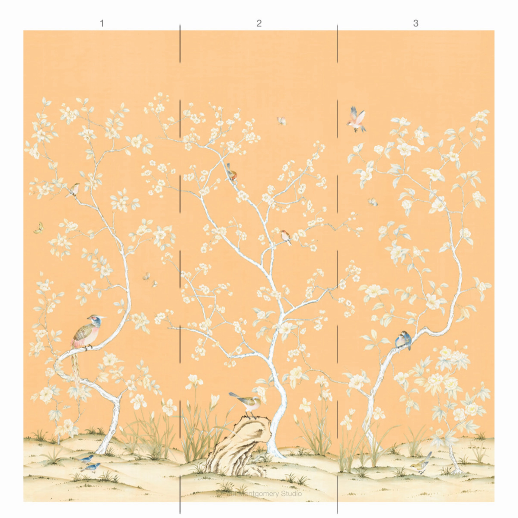 Lavena Chinoiserie Mural Wallpaper Panels