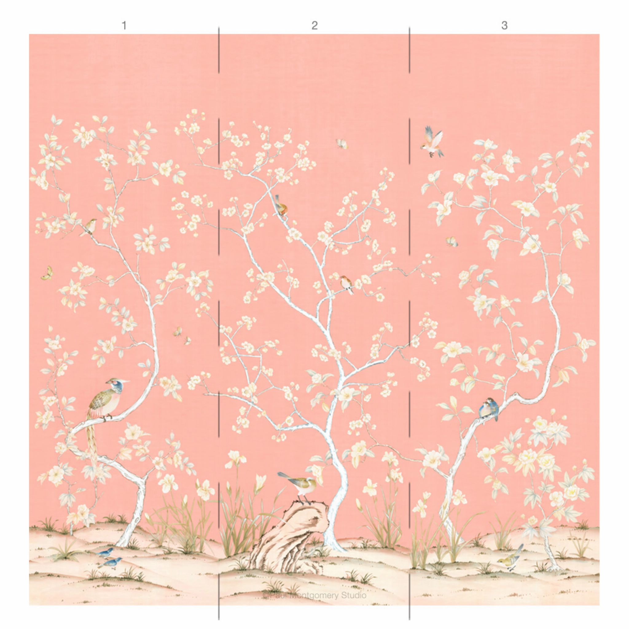 Lavena Chinoiserie Mural Wallpaper Panels