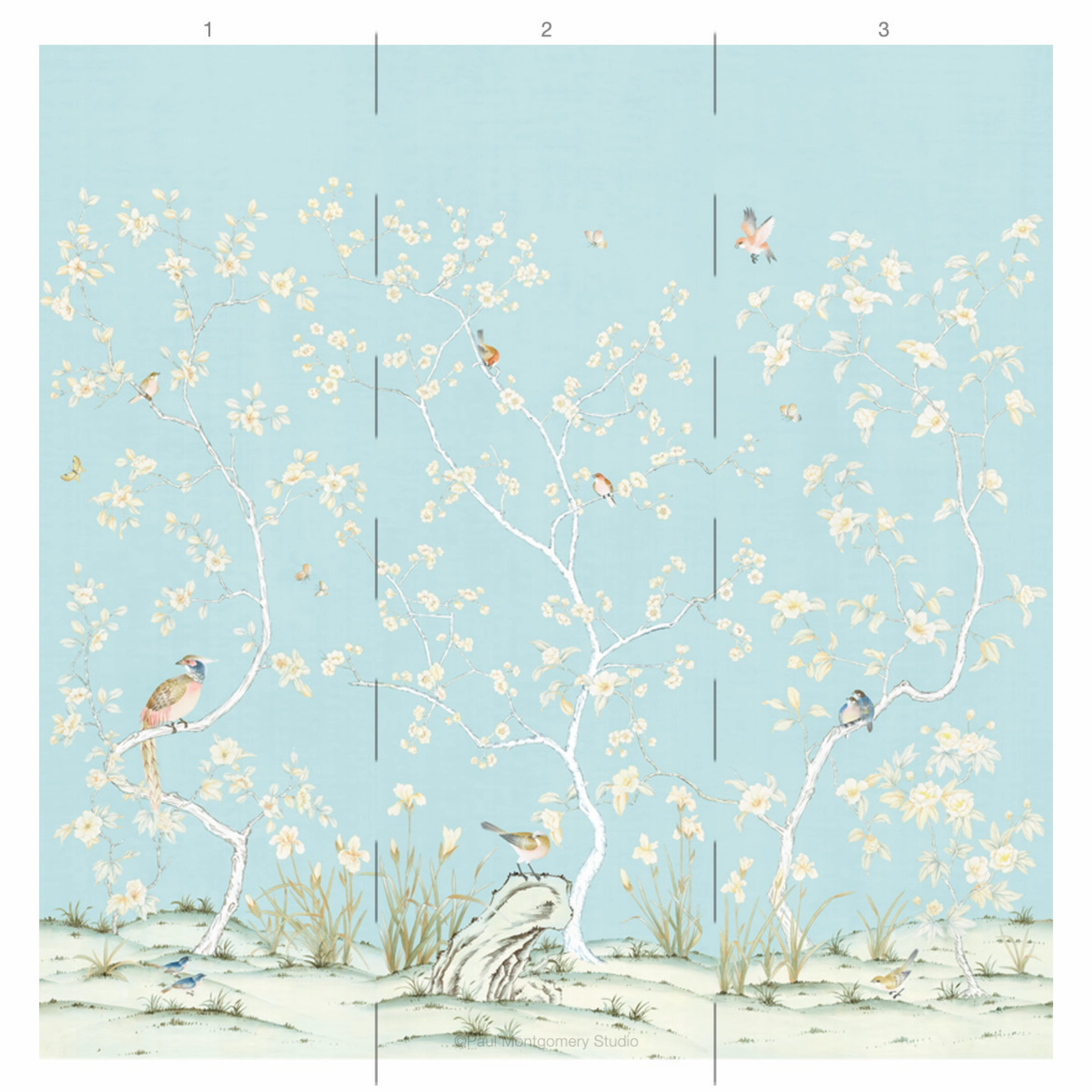 Lavena Chinoiserie Mural Wallpaper Panels