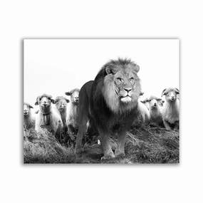 Leader Lion framed mural artwork