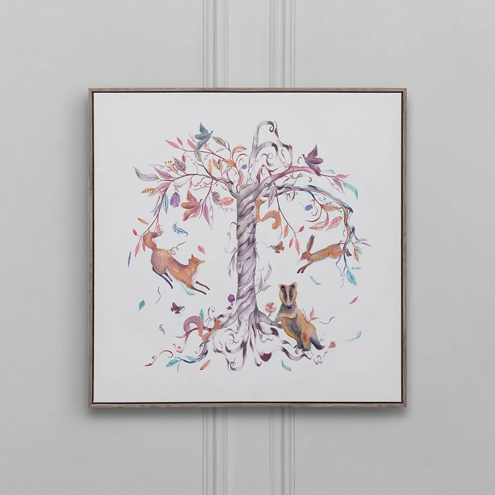 Leaping Into the Fauna Framed Canvas Stone