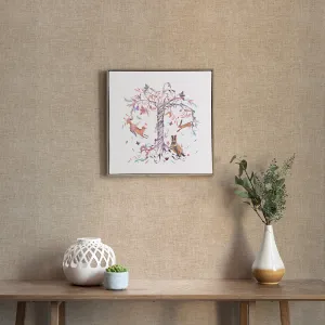 Leaping Into the Fauna Framed Canvas Stone modern fashion rug  