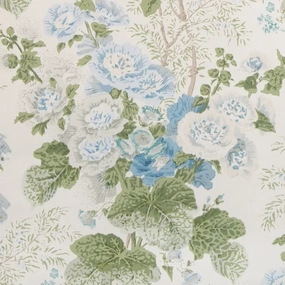 Lee Jofa Blue Grand Althea Print Wallpaper paper wall covering