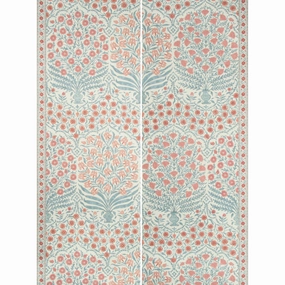 Lee Jofa Red & Blue Sameera Print Wallpaper paper wall covering