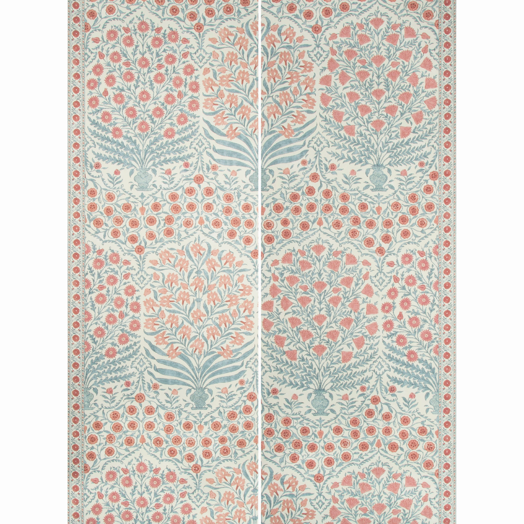 Lee Jofa Red & Blue Sameera Print Wallpaper paper wall covering