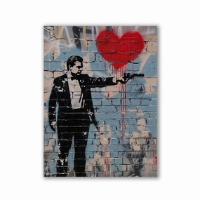Leonardo De Caprio x Banksy by Daniel Decker framed mural artwork