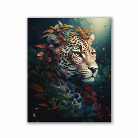 Leopard Floral by Zenzdesign framed mural artwork