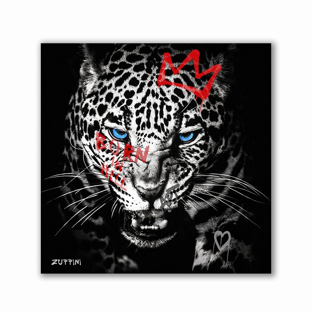 Leopard King by Zuppini framed mural artwork