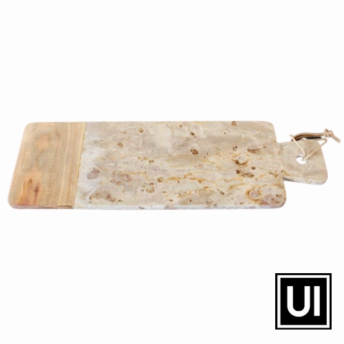 Leopard marble with wood 48X15cm