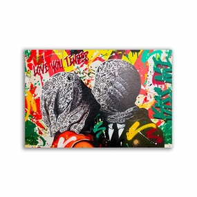 Les Amants de la Rue by RS Artist framed mural artwork