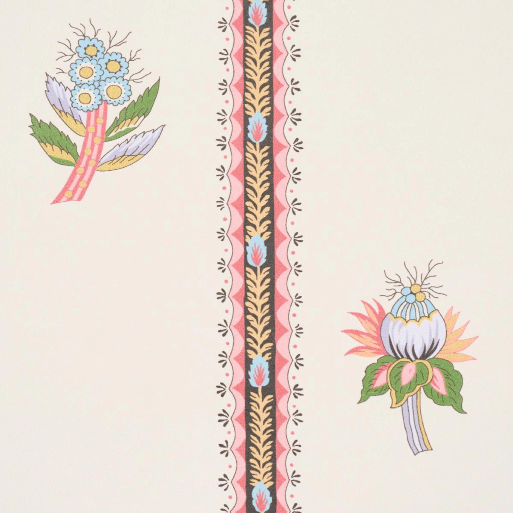 Les Fleurs Exotiques in Antique Rose Wallpaper