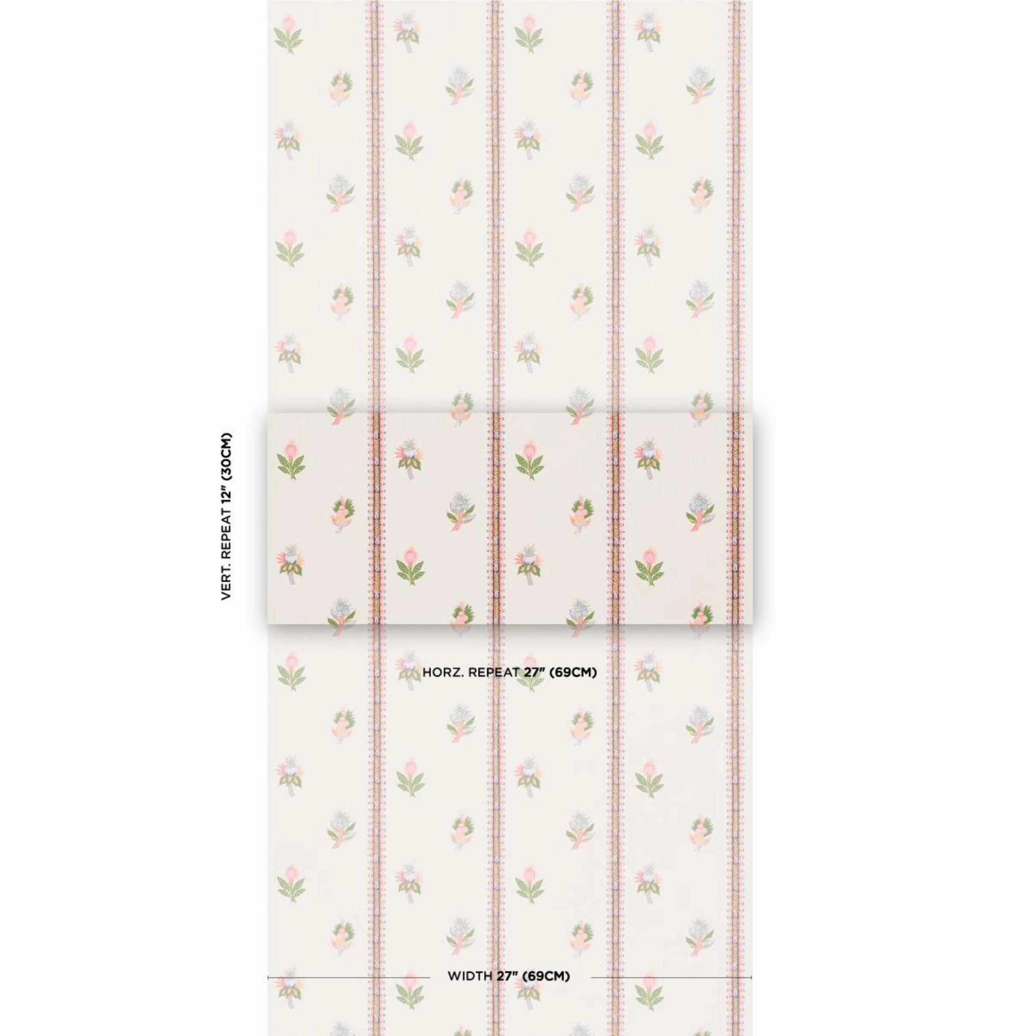 Les Fleurs Exotiques in Antique Rose Wallpaper
