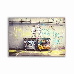 Life is Short by Banksy framed mural artwork