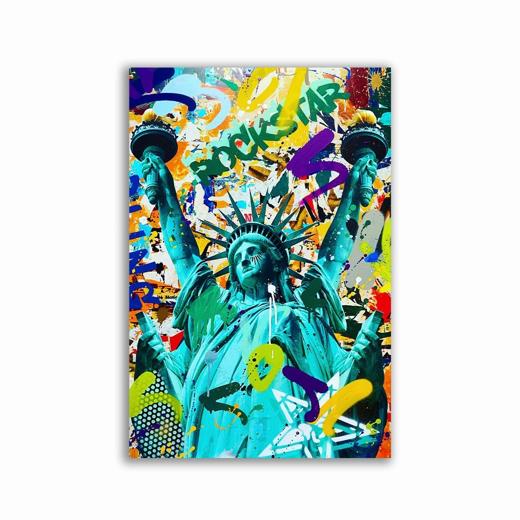 Like a Rockstar by RS Artist framed mural artwork