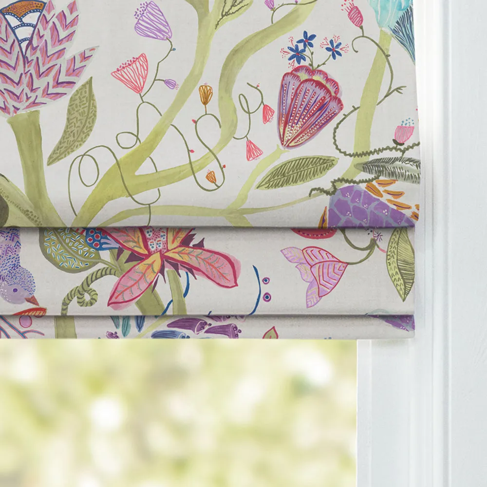 Lindu Printed Linen Made to Measure Roman Blinds Ecru