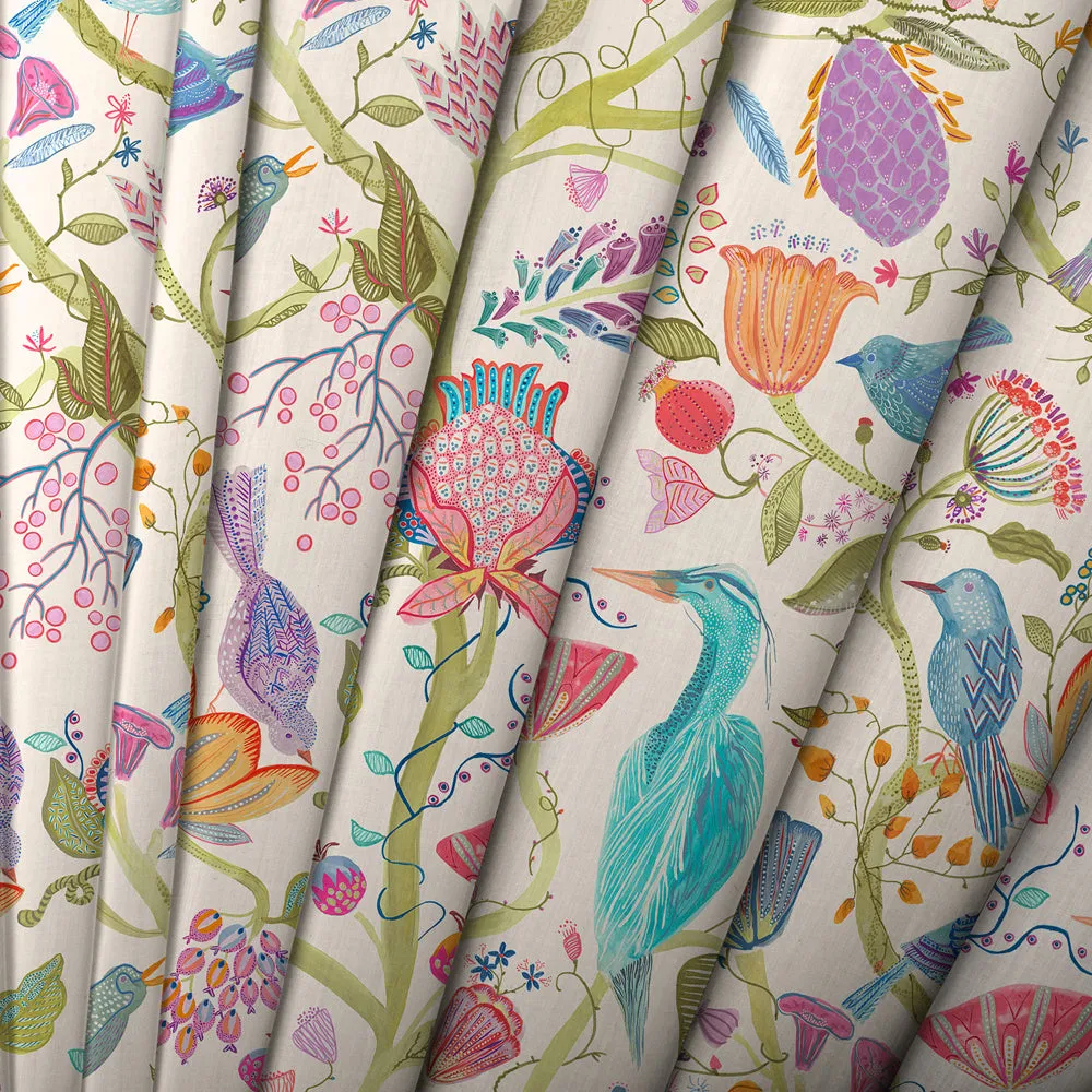 Lindu Printed Linen Made to Measure Roman Blinds Ecru
