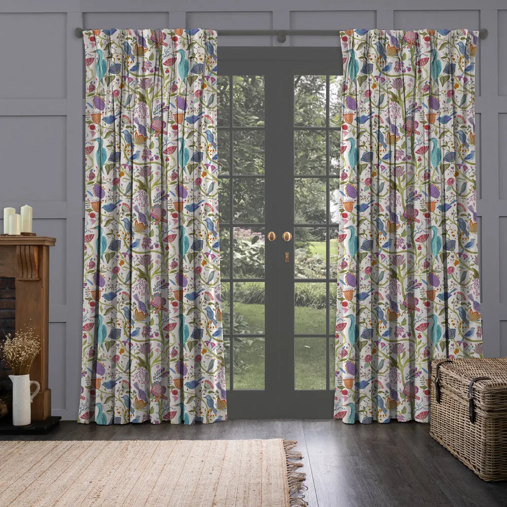 Lindu Printed Made to Measure Curtains Ecru