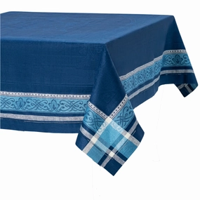 Linen Rectangular Astra Tablecloth, Shades of Blue mini desktop sculpture