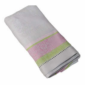 Linen Set of 6 Cleopatra Napkins - Chartreuse, Rose, and Pale Lavender mini desktop sculpture