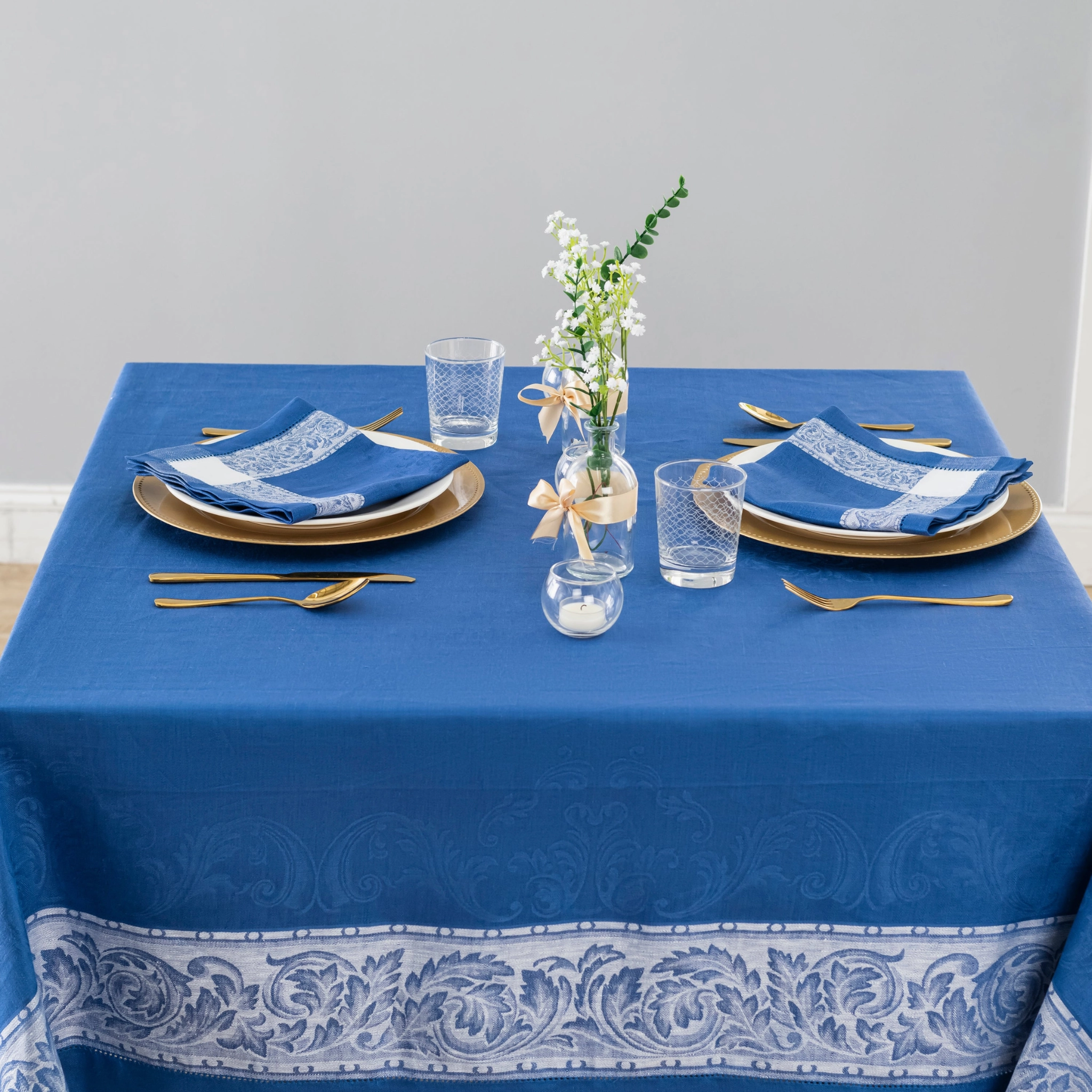 Linen Set of 6 Paris Napkins, French Blue