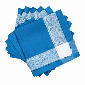 Linen Set of 6 Paris Napkins, French Blue mini desktop sculpture