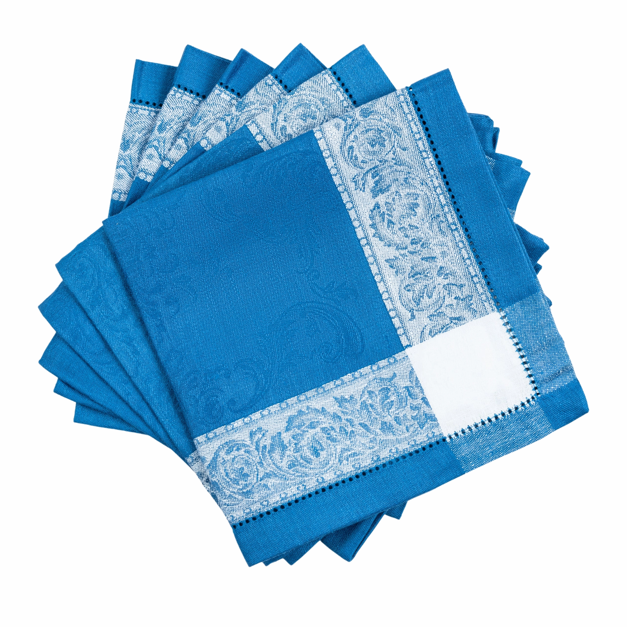 Linen Set of 6 Paris Napkins, French Blue cute desktop display