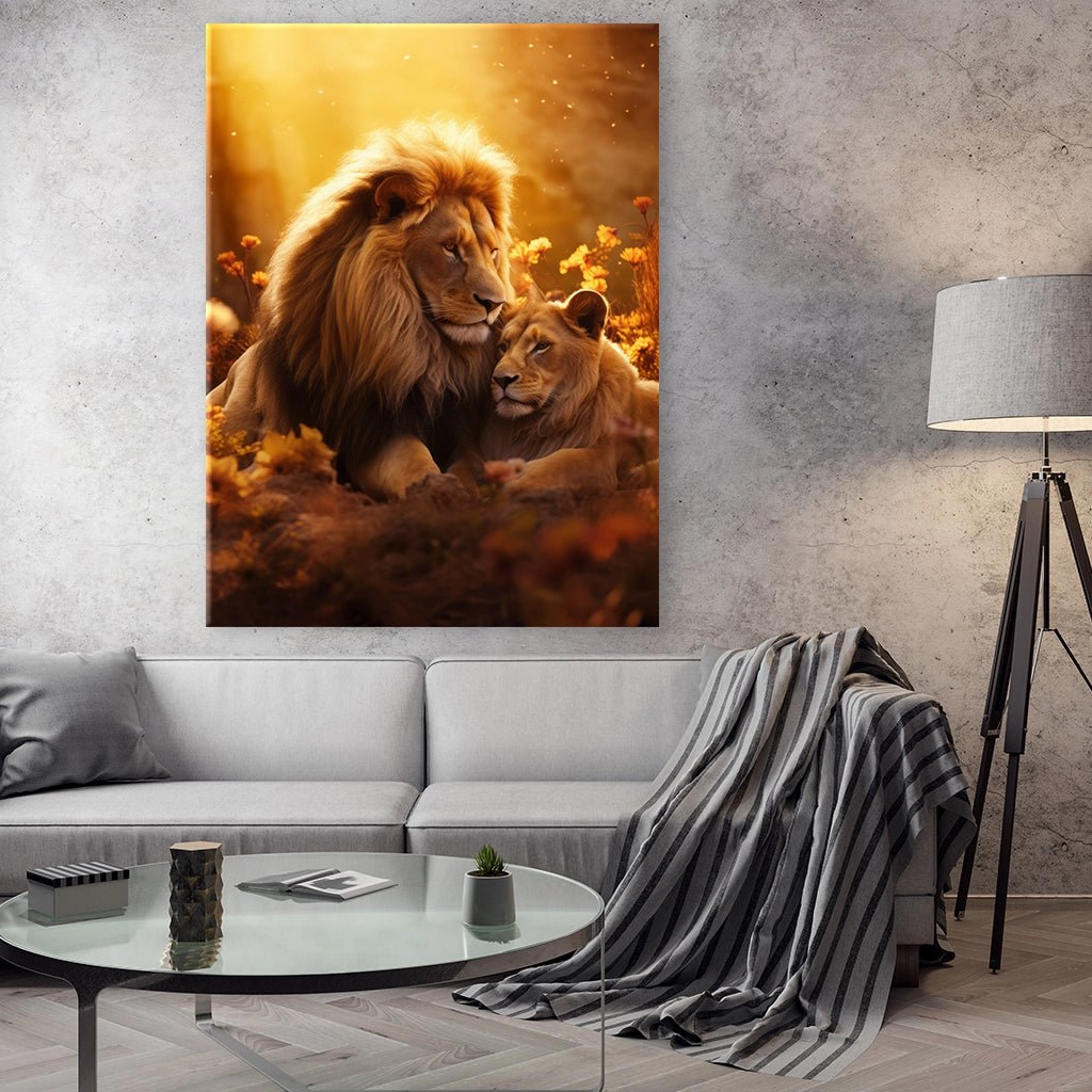 Lion and Lioness Romance by Zenzdesign