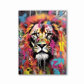 Lion Brush by Zenzdesign framed mural artwork