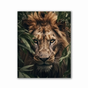 Lion Bushes by Zenzdesign framed mural artwork