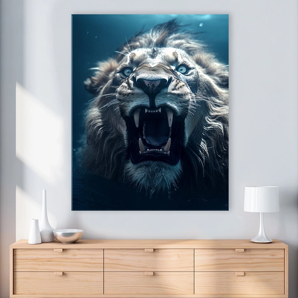Lion Swimming by Zenzdesign