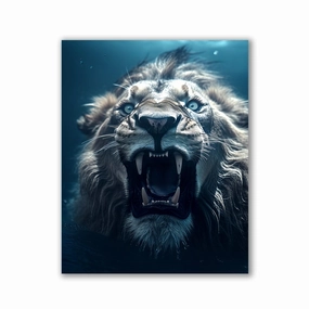 Lion Swimming by Zenzdesign framed mural artwork