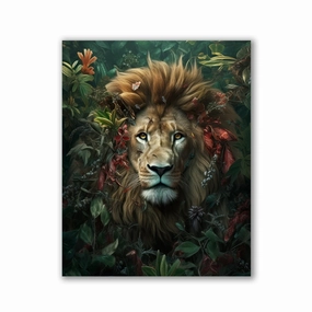 Lion Whimsical by Zenzdesign framed mural artwork