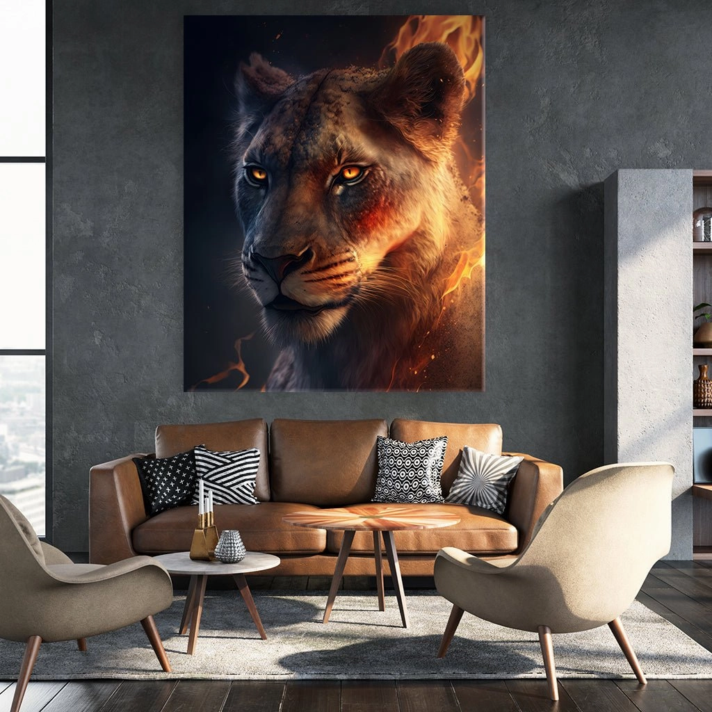 Lioness Fire by Zenzdesign