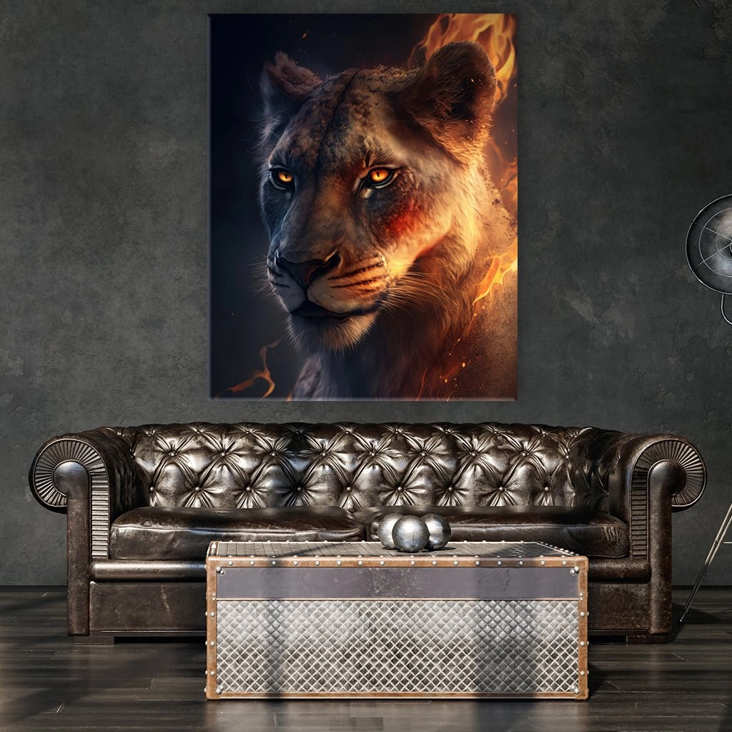 Lioness Fire by Zenzdesign