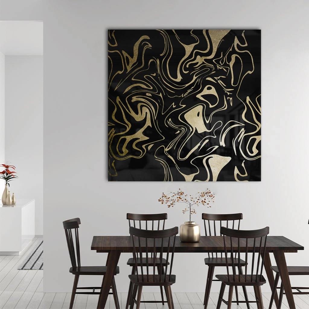 Liquid Swirl Gold on Acrylic