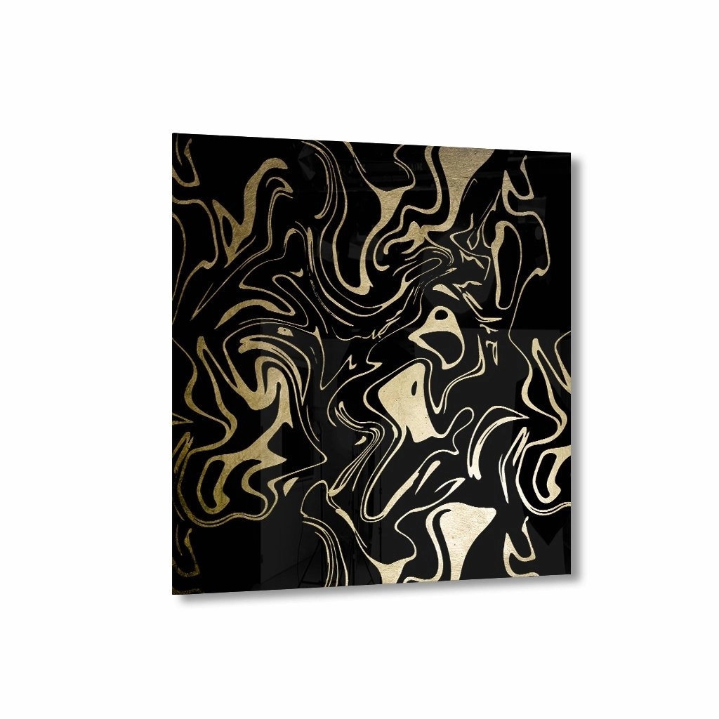 Liquid Swirl Gold on Acrylic framed mural artwork