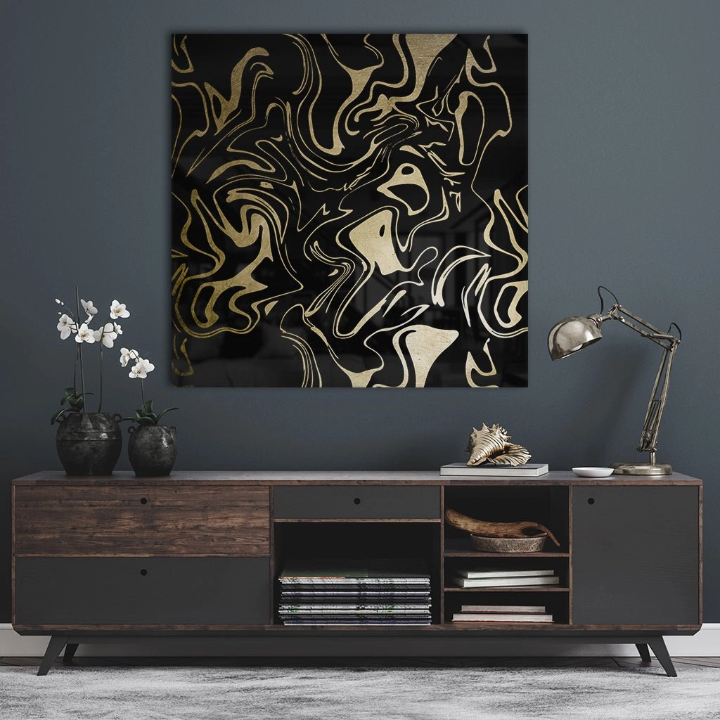 Liquid Swirl Gold on Acrylic