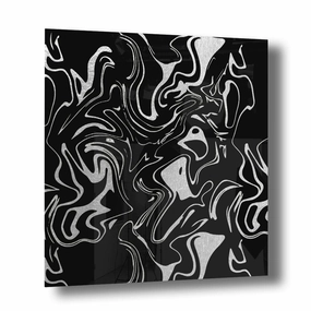 Liquid Swirl Silver on Acrylic framed mural artwork